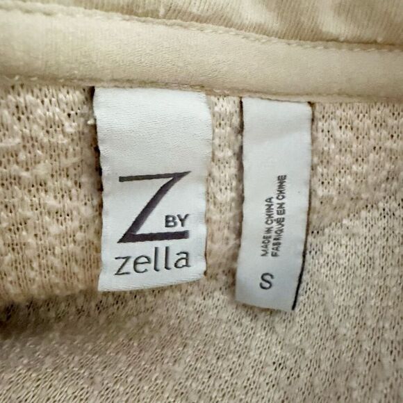 Z BY ZELLA | Beige Ivory Cozy Teddy Bear Faux Shearling Pullover Hoodie | Small - Picture 7 of 9